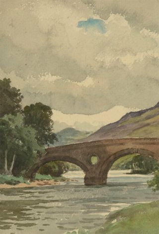 Charles Edward Hannaford Rba - Early 20th Century Watercolour,  Cloudy River View