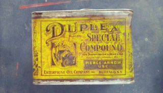 sign gas oil advertising cans DUPLEX pierce arrow grease 1920 ' s 2
