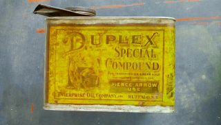 sign gas oil advertising cans DUPLEX pierce arrow grease 1920 ' s 6