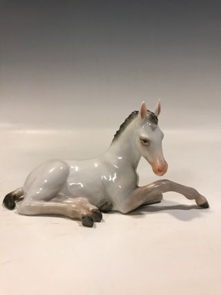 Rosenthal Lying Foal Horse Figurine 826 Rare Dapple White Color Ca.  1935 - 1942