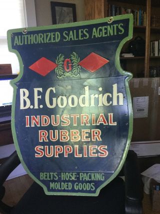 Large Bf Goodrich Tire Double Sided Porcelain Sign