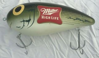 Miller Beer Fishing Lure Sign.  Gigantic.  Rare.  Interesting