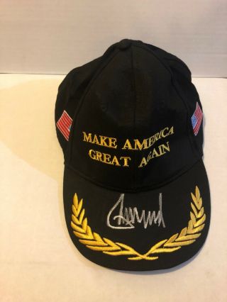 President Donald Trump Hand Autographed Black Maga Hat - Guaranteed Real & Rare