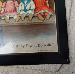 orig 1911 Diamond Dye tin sign Busy Day in Dollville Bessie Pease Gutmann artist 2
