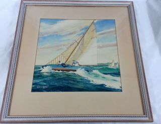 Watercolor,  Illustration Art By Robert Zoeller Sailboat,  Motor Boating