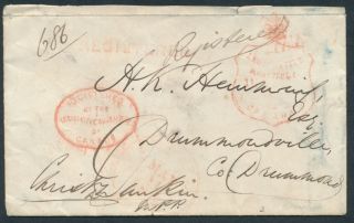 1863 Quebec Legislative Assembly Cover Registered,  Christopher Dunkin Mpp Signed