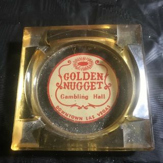 Vintage Amber Golden Nugget Gambling Hall Ashtray - Downtown Las Vegas 3