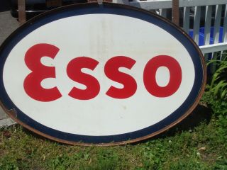 Large 60 Inch X 48 Inch Porcelain Esso Sign