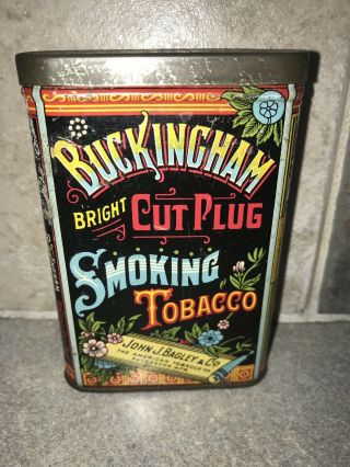 Vintage Buckingham Bright Cut Plug Tobacco Tin Match Strike