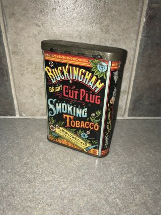 Vintage Buckingham Bright Cut Plug Tobacco Tin Match Strike 2