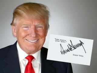 President Donald Trump Signed Quote Wonderful Signature / Autograph