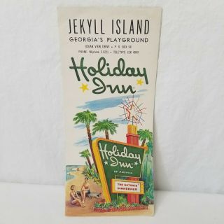 Vintage Holiday Inn Jekyll Island Georgia Travel Brochure Pamphlet 50s Beach Usa
