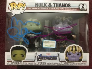 Josh Brolin Mark Ruffalo Signed Funko Pop Ip Thanos Hulk Avengers