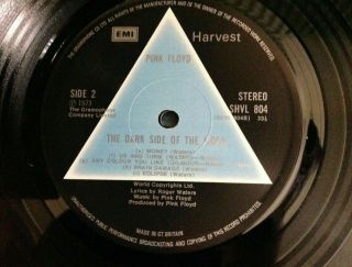Pink Floyd Dark Side Of The Moon Solid Blue Prism 1st UK STUNNING COMPLETE 12