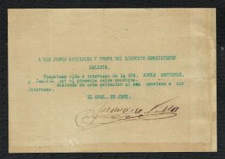 Mexico: Autograph Of Pancho Villa Handsigned Document (war Safe - Conduct)