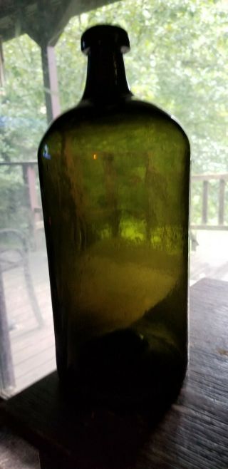 Awesome Huge Pontiled Olive Green Utility Bottle
