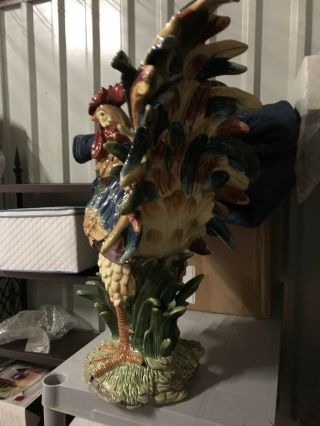 large ceramic rooster figurine 3