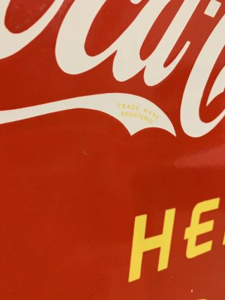 20” COCA COLA Soda Pop DOUBLE SIDED FLANGE PORCELAIN SIGN. 3
