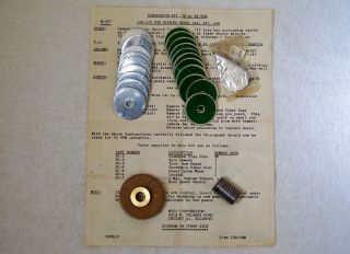 WICO - SEEBURG 78 to 45 RPM Jukebox Conversion Kit Parts Worm & Fiber Gear Discs 8