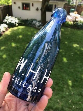 W.  H.  H.  (william H.  Hutchinson) Cobalt True Blob Soda From Chicago,  Illinois