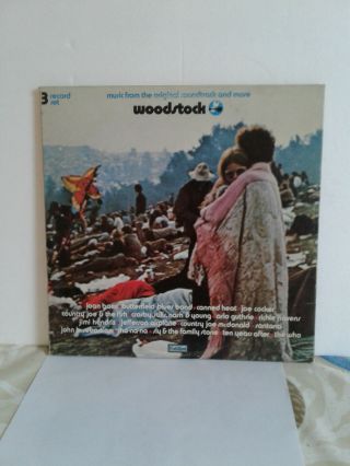 Woodstock,  3 Record Set,  Joan Baez,  Jimi Hendrix,  Santana And Others,  Cotillion,