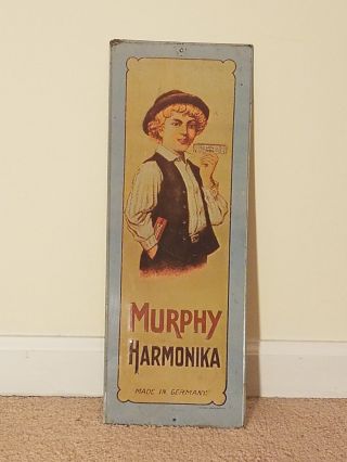 Vintage 1974 Murphy Harmonika Harmonica Music Instrument Sign Germany Antique