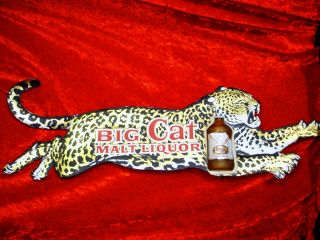 Rare Old Pabst Brewing Milwaukee Wi Big Cat Malt Liquor - Store Sign - 35 " X 11 "