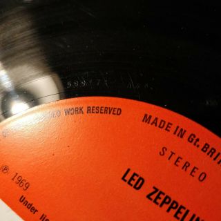 Led Zeppelin - Self Titled - 1969 Vinyl LP 1st Press Atlantic 588171 Turquoise 5