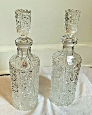 2 Lead Crystal Decanters - Made In Italy - With Labels Attached