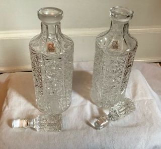2 Lead Crystal Decanters - Made in Italy - With labels attached 2