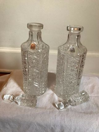 2 Lead Crystal Decanters - Made in Italy - With labels attached 8