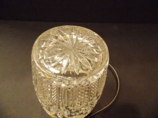 VINTAGE BRILLIANT CUT GLASS ICE BUCKET WITH SILVER PLATED RIM & HANDLE 4