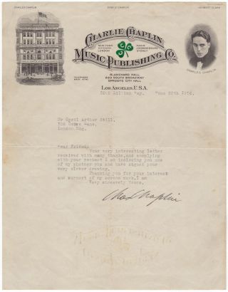 Charles Chaplin – Typed Letter Signed Re: “a Very Clever Drawing”
