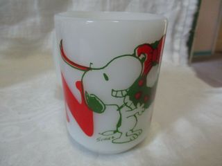 1958,  1965 Fire King Peanuts Snoopy & Woodstock Noel Christmas Coffee Mug 4