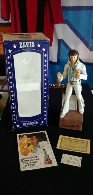 Elvis Presley 1977 Mccormick Whiskey Decanter Music Box Love Me Tender