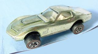 1968 Mattel Hot Wheels Redline Custom Corvette Light Green Us