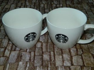 Starbucks Coffee Mugs Siren Logo 20oz White Ceramic Set/2 Cups Tea Cocoa Venti