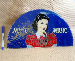 Glass reverse - painted sign for the Rock - ola Mystic Music jukebox 2