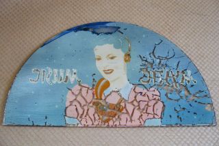 Glass reverse - painted sign for the Rock - ola Mystic Music jukebox 3