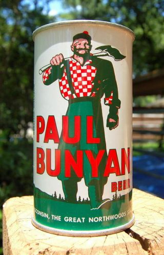 WORLD ' S CLEANEST PAUL BUNYAN FLAT TOP BEER CAN IMPOSSIBLE TO UPGRADE THIS ONE 3