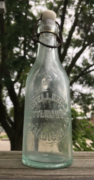 Ft.  Madison,  Iowa 1890’s Rare Stellerns Bottling Blob Top Soda Bottle