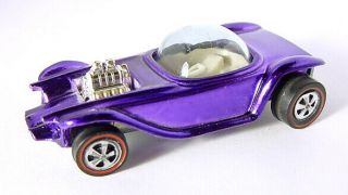 1968 Mattel Hot Wheels Redline Beatnik Bandit Purple W White Interior Ed Roth Us