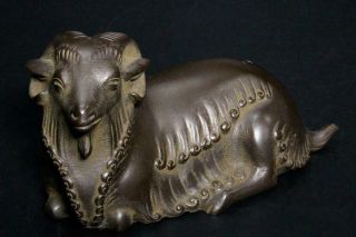 BOS133 Masahiko Katori Japanese Bronze sheep ornament Living National Treasure 4