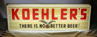 Old Koehler ' s Beer Lighted Sign Erie Brewing Co.  Pennsylvania PA Koehler Brewery 12
