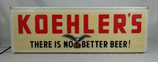 Old Koehler ' s Beer Lighted Sign Erie Brewing Co.  Pennsylvania PA Koehler Brewery 2