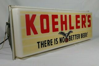 Old Koehler ' s Beer Lighted Sign Erie Brewing Co.  Pennsylvania PA Koehler Brewery 3