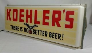Old Koehler ' s Beer Lighted Sign Erie Brewing Co.  Pennsylvania PA Koehler Brewery 4