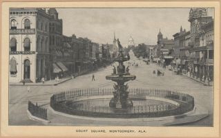Victorian Trade Card - Singer Sewing Machine - Court Square Fountain - Montgomery,  Al