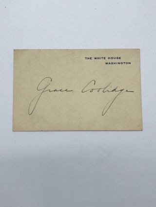 Grace Coolidge Signed White House Card 1920s Calvin First Lady Autograph