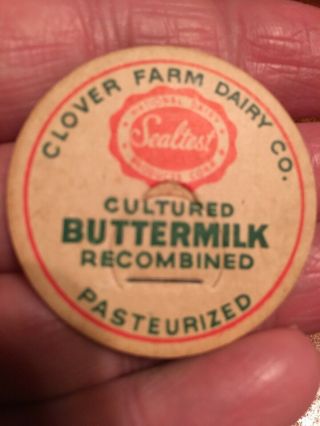 Clover Farm Sealtest Cultured Buttermilk Milk Bottle Cap Memphis,  Tennessee